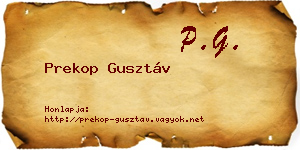 Prekop Gusztáv névjegykártya